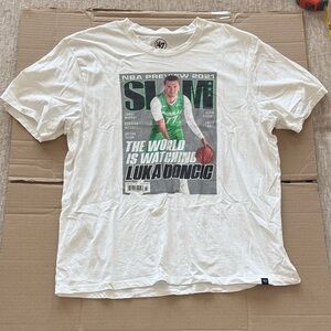 Slam Magazine 47 Brand White Graphic Luka Dončić NBA Preview T-Shirt
